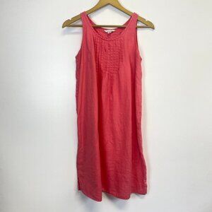 Garnet Hill 100% Linen Pink Sleeveless Dress